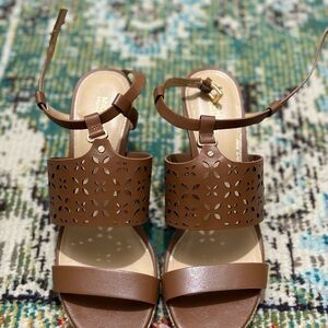 Michael Kors Tan Leather Wedges
